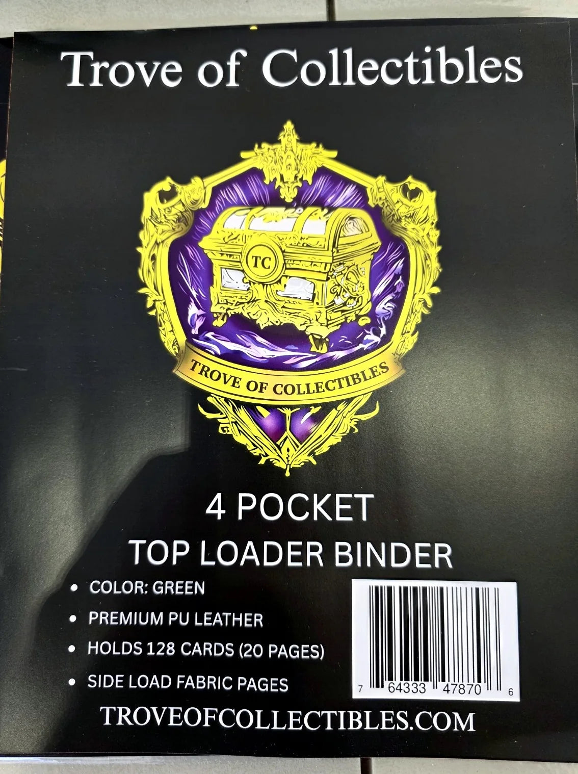 Image of TroveOfCollectible 4 Pocket Toploader Binder Green