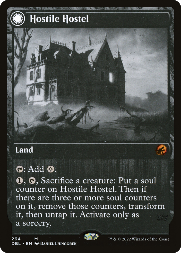 Image of Hostile Hostel (DBL-264) - Innistrad: Double Feature: (Double Faced Transform) Foil
