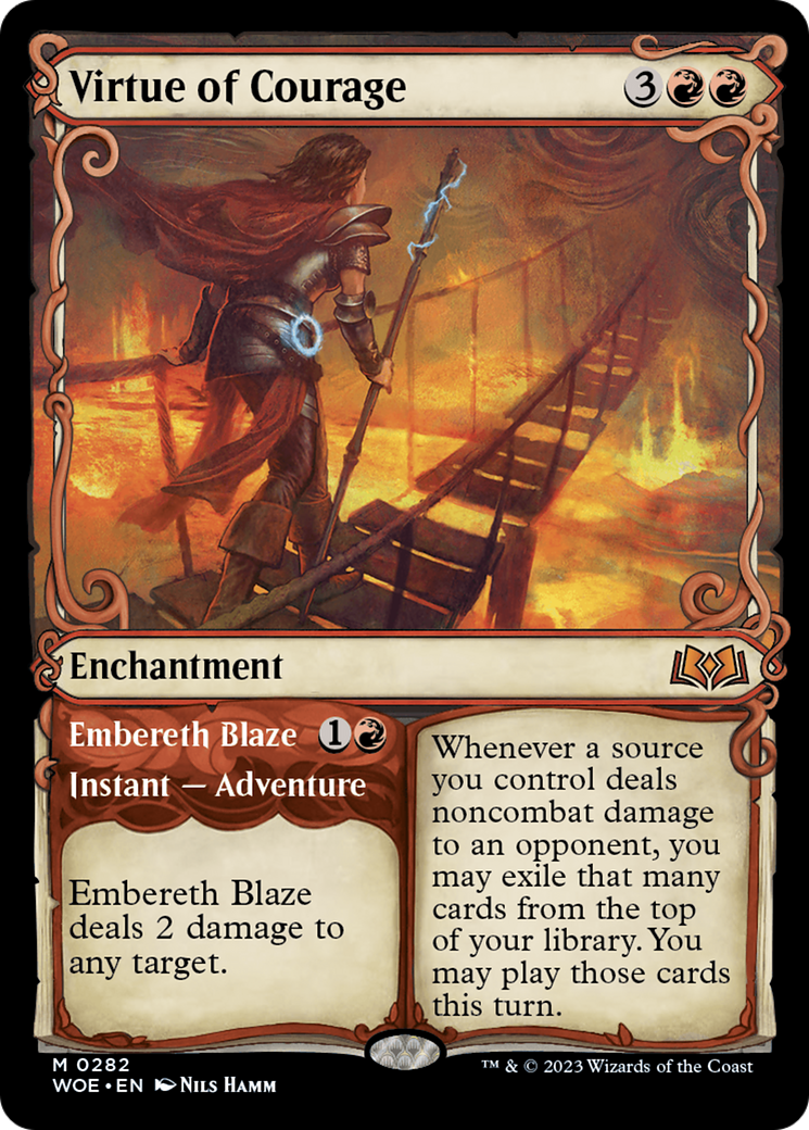 Image of Virtue of Courage (Showcase) (WOE-282) - Wilds of Eldraine: (Showcase)