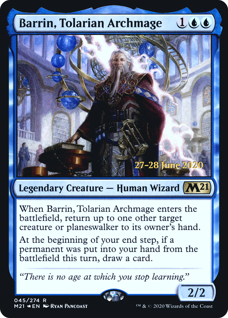 Image of Barrin, Tolarian Archmage (PRE-045) - Core Set 2021 Promos Foil
