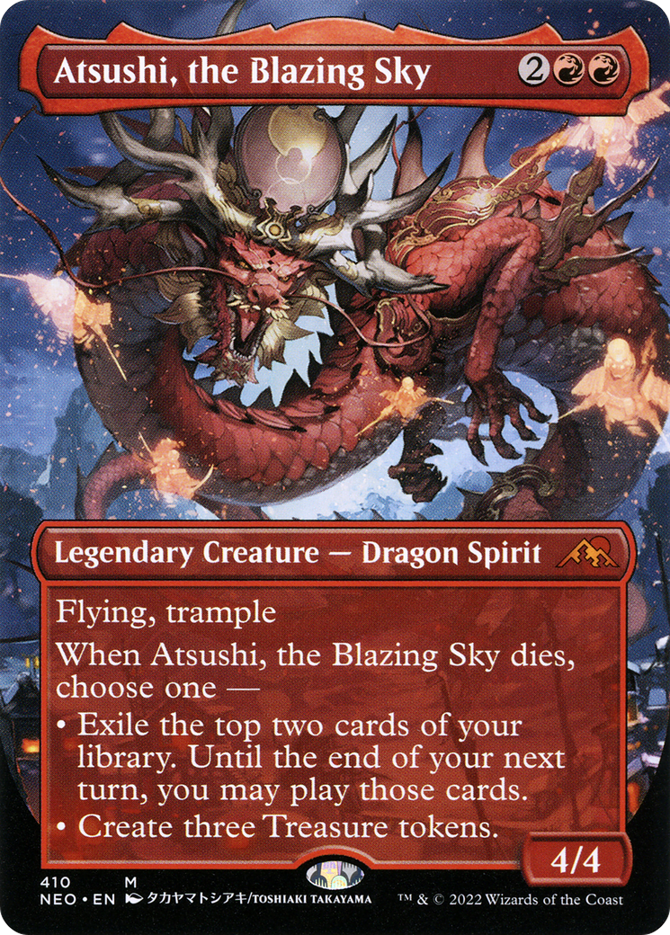 Image of Atsushi, the Blazing Sky (Borderless) (NEO-410) - Kamigawa: Neon Dynasty (Borderless)