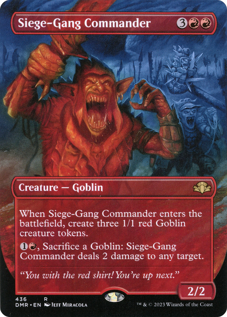 Image of Siege-Gang Commander (Borderless) (DMR-436) - Dominaria Remastered (Borderless)
