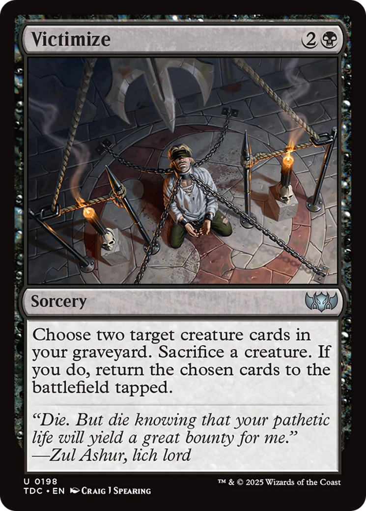 Image of Victimize (TDC-198) - Commander: Tarkir: Dragonstorm