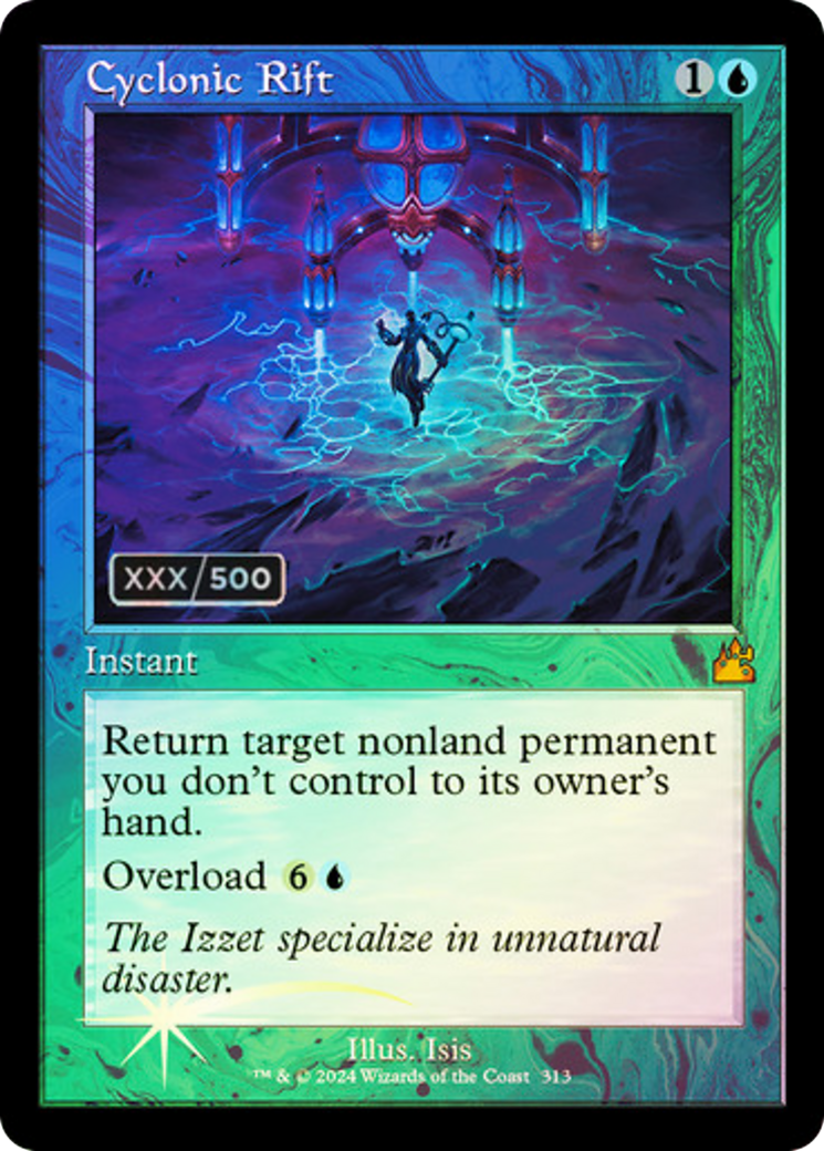 Image of Cyclonic Rift (Retro Frame) (Serial Numbered) (RVR-313) - Ravnica Remastered Foil