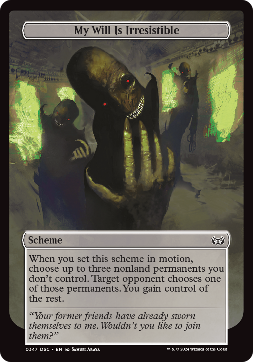 Image of My Will Is Irresistible (Full Art) (A:DSC-347) - Duskmourn: House of Horror Commander