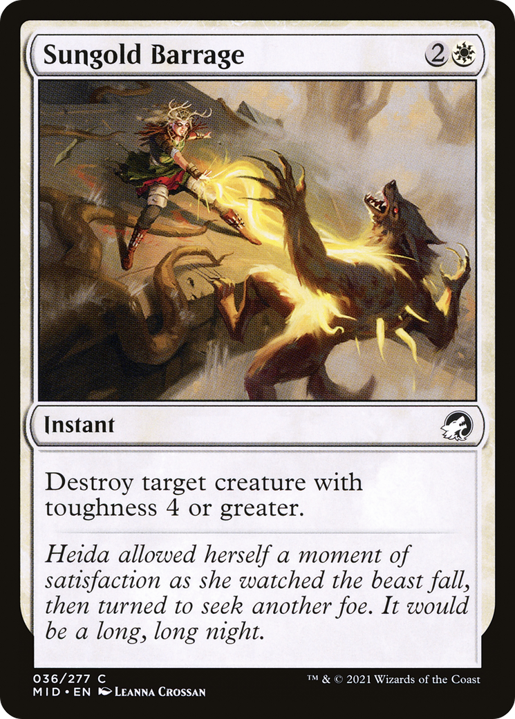 Image of Sungold Barrage (MID-036) - Innistrad: Midnight Hunt Foil