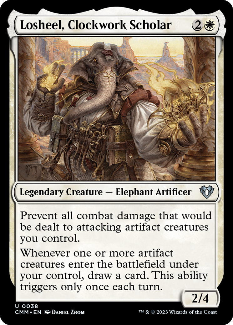 Image of Losheel, Clockwork Scholar (CMM-038) - Commander Masters Foil