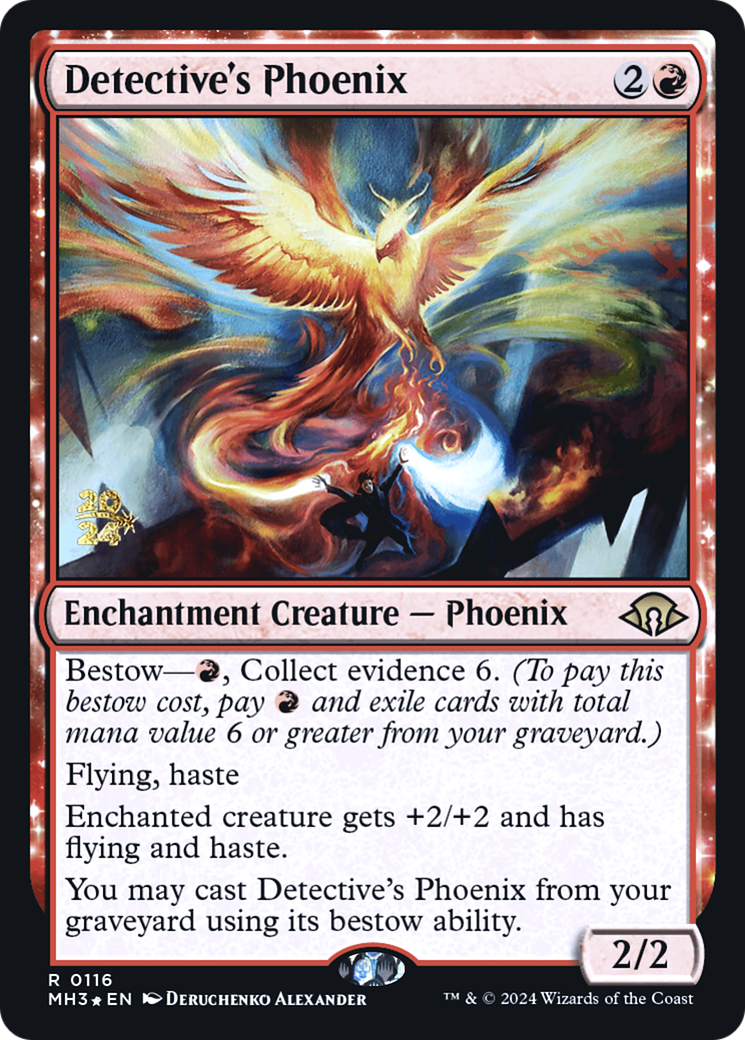 Image of Detective's Phoenix (PRE-116) - Modern Horizons 3 Promos: (enchantment) Foil