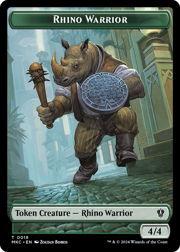 Image of Rhino Warrior (TMKC-018) - Murders at Karlov Manor Commander Tokens