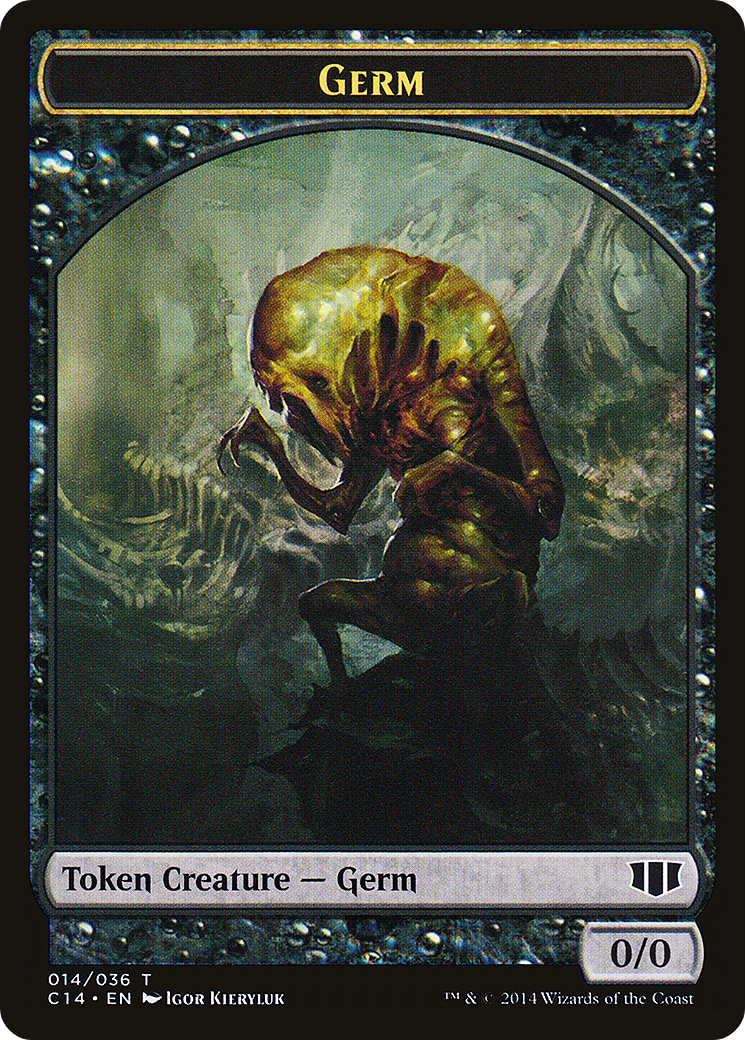 Image of Germ // Zombie (Black) Double-sided Token (C14-014) - Commander 2014 Tokens