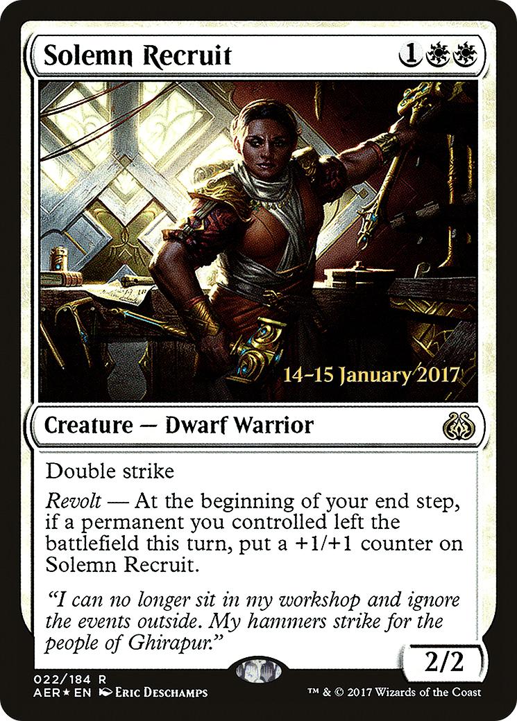 Image of Solemn Recruit (PRE-22S) - Aether Revolt Promos Foil