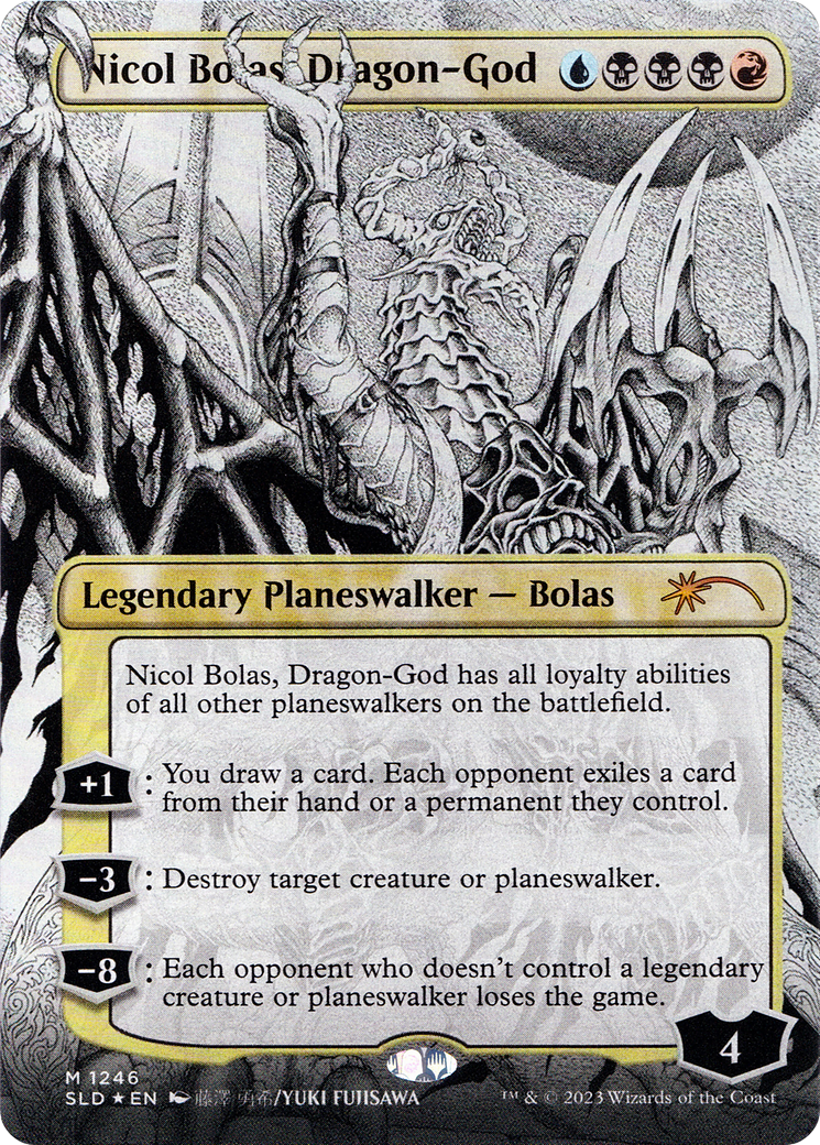 Image of Nicol Bolas, Dragon-God (Borderless) (SLD-1246) - Secret Lair Drop (Borderless) Foil