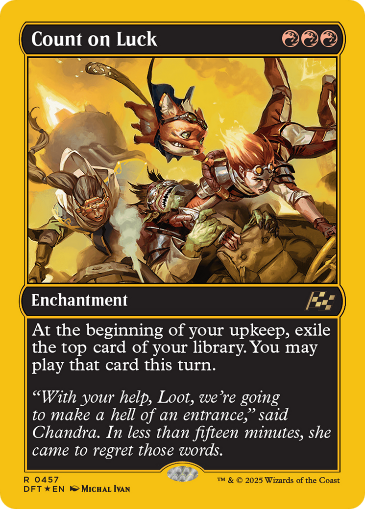 Image of Count on Luck (First-Place Foil) (DFT-457) - Aetherdrift: (enchantment) Foil