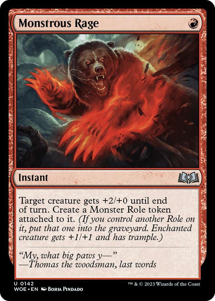 Image of Monstrous Rage (WOE-142) - Wilds of Eldraine
