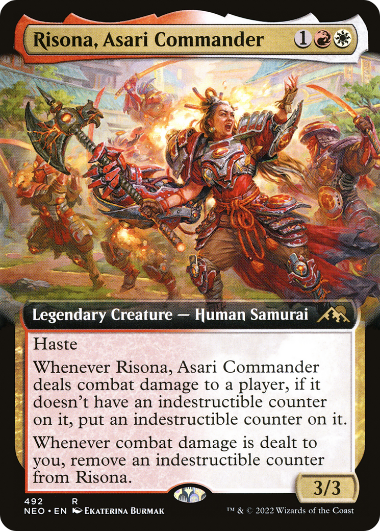 Image of Risona, Asari Commander (Extended Art) (NEO-492) - Kamigawa: Neon Dynasty: (Extended Art)