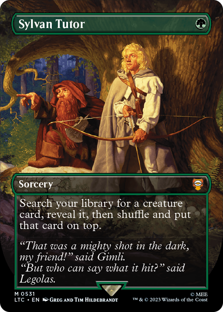 Image of Sylvan Tutor (Borderless) (LTC-531) - Tales of Middle-earth Commander (Borderless) Foil