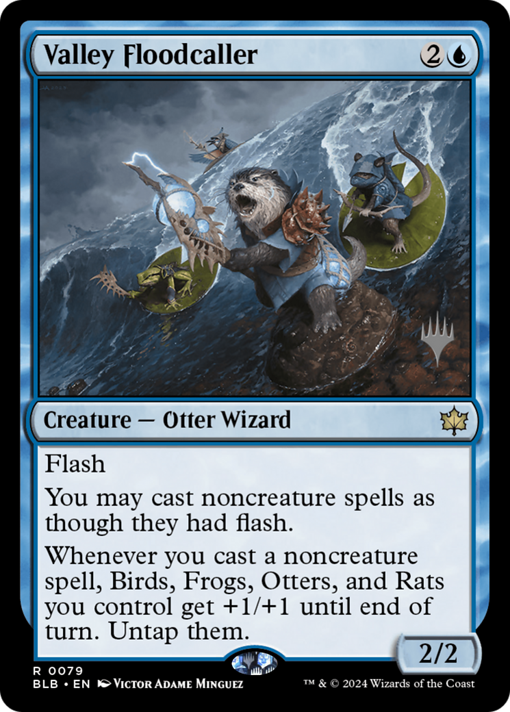 Image of Valley Floodcaller (PPBLB-079) - Bloomburrow Promos Foil