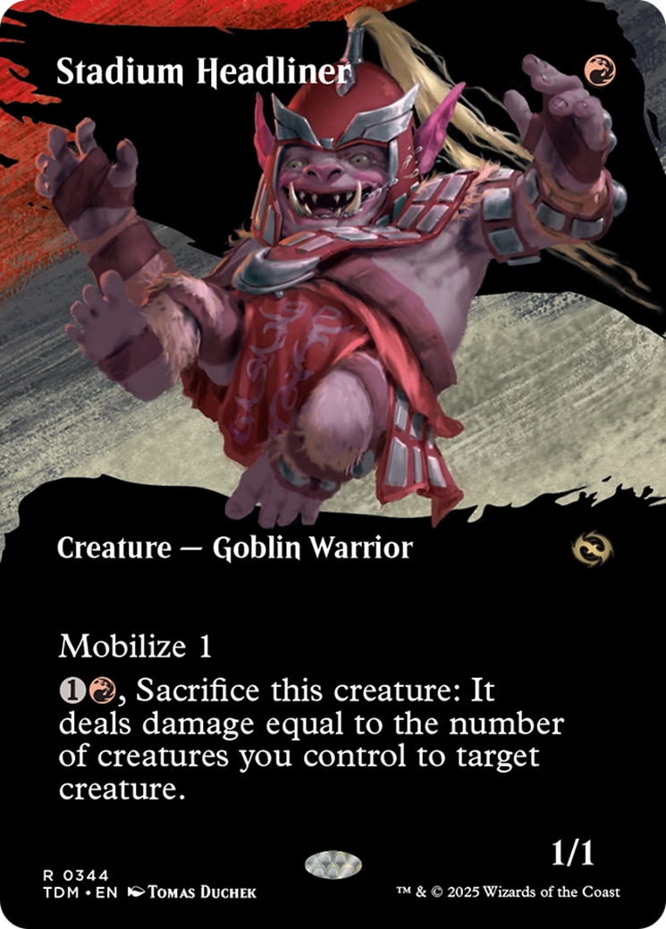 Image of Stadium Headliner (Borderless) (TDM-344) - Tarkir: Dragonstorm: (Showcase) (Borderless) Foil