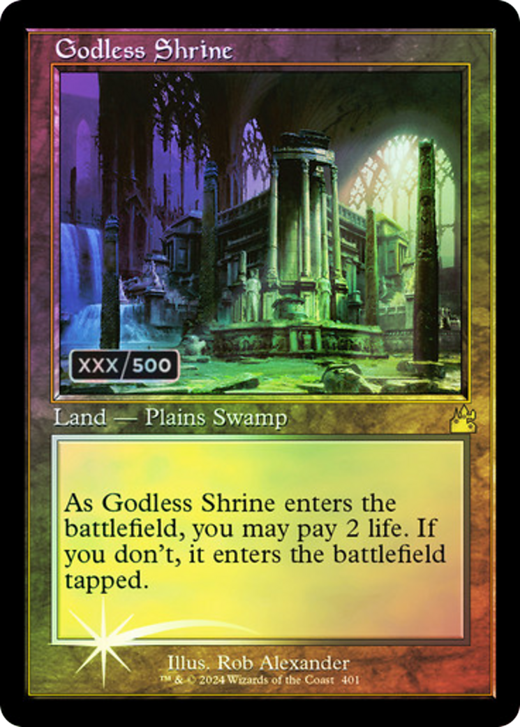 Image of Godless Shrine (Retro Frame) (Serial Numbered) (RVR-401) - Ravnica Remastered Foil