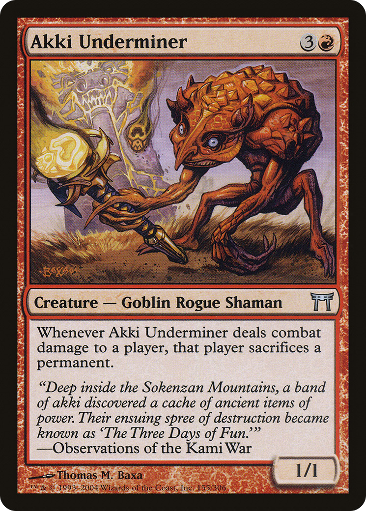 Image of Akki Underminer (CHK-155) - Champions of Kamigawa