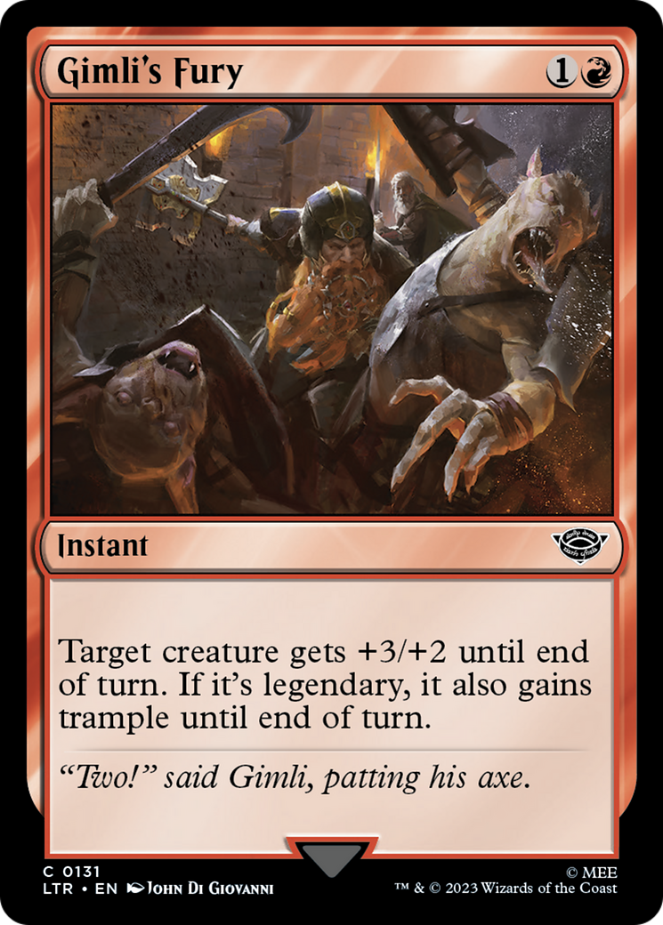 Image of Gimli's Fury (LTR-131) - The Lord of the Rings: Tales of Middle-earth