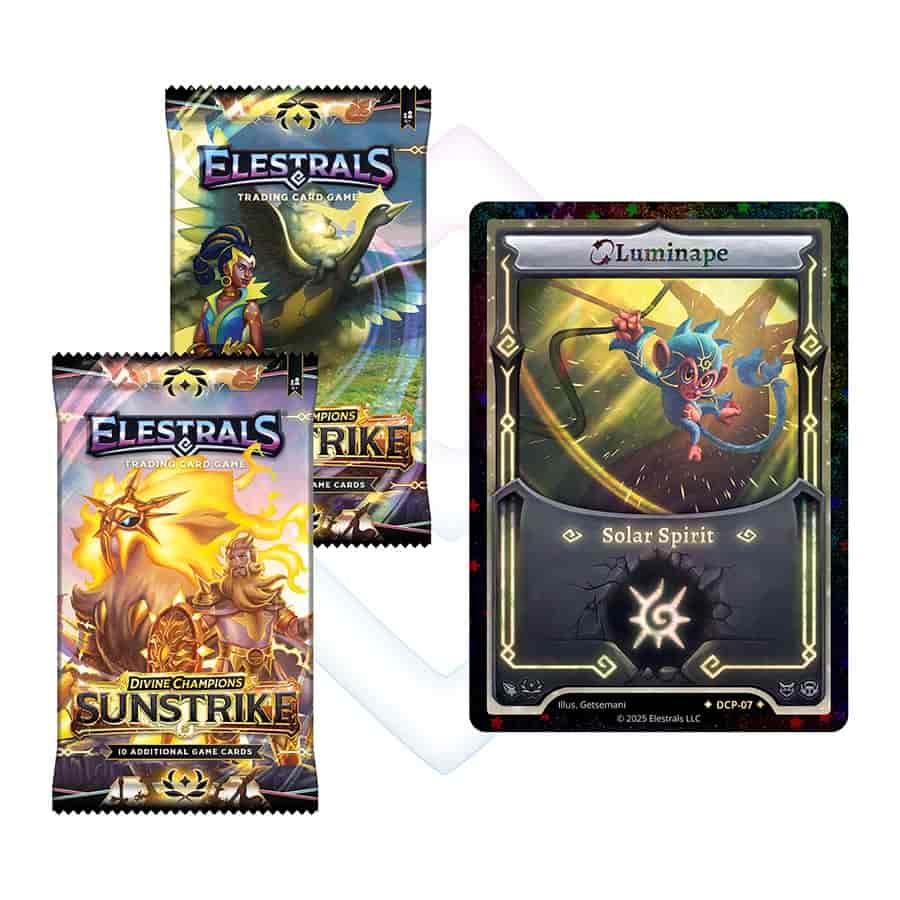 Image of ELESTRALS TCG: DIVINE CHAMPIONS: SUNSTRIKE: STELLAR LUMINAPE DOUBLE BLISTER PACK