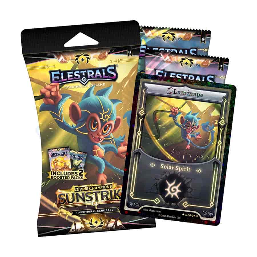 Image of ELESTRALS TCG: DIVINE CHAMPIONS: SUNSTRIKE: STELLAR LUMINAPE DOUBLE BLISTER PACK