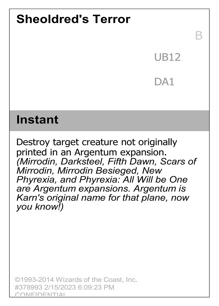 Image of Sheoldred's Terror (UNK-UB12) - Unknown Event