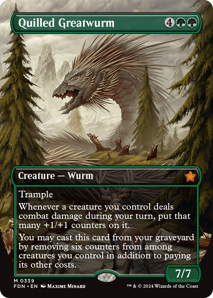 Image of Quilled Greatwurm (Borderless) (FDN-339) - Foundations (Borderless) Foil