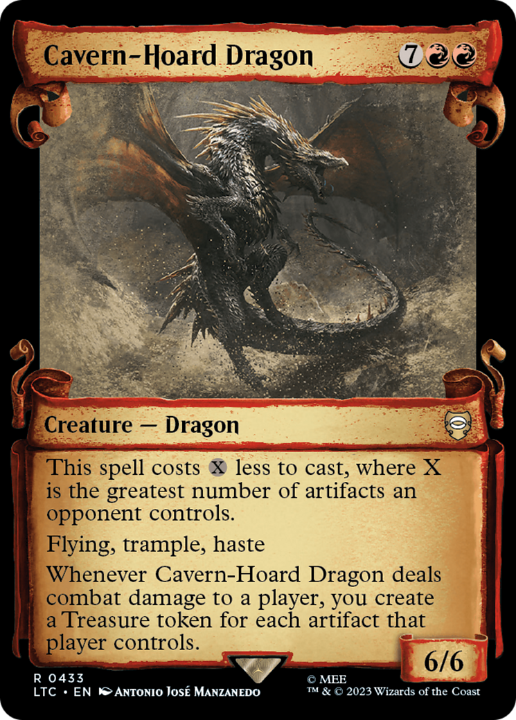 Image of Cavern-Hoard Dragon (Showcase Scrolls) (LTC-433) - Tales of Middle-earth Commander: (Showcase) Foil