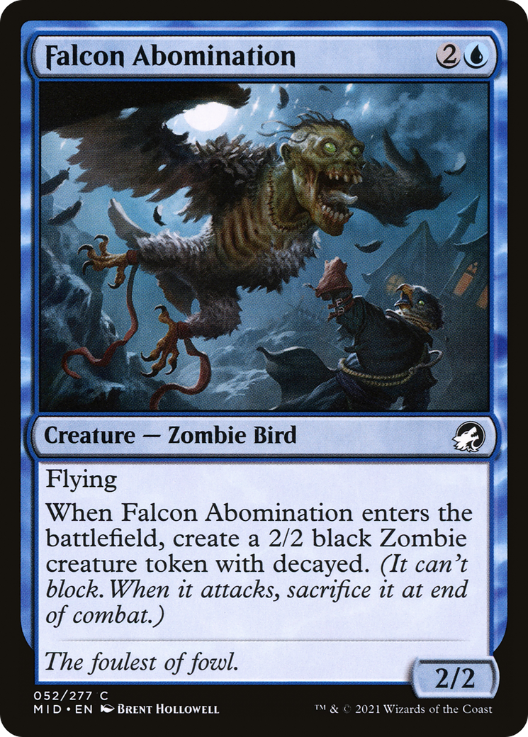 Image of Falcon Abomination (MID-052) - Innistrad: Midnight Hunt Foil