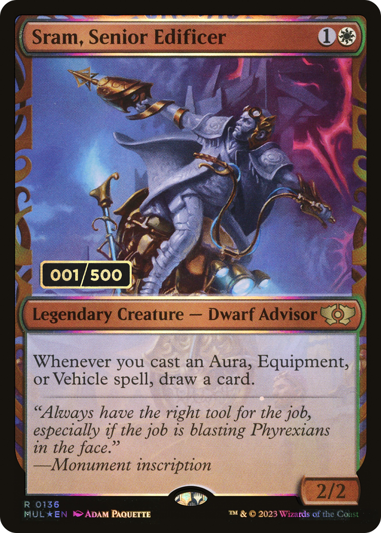 Image of Sram, Senior Edificer (Serial Numbered) (MUL-136) - Multiverse Legends: (Showcase) Foil