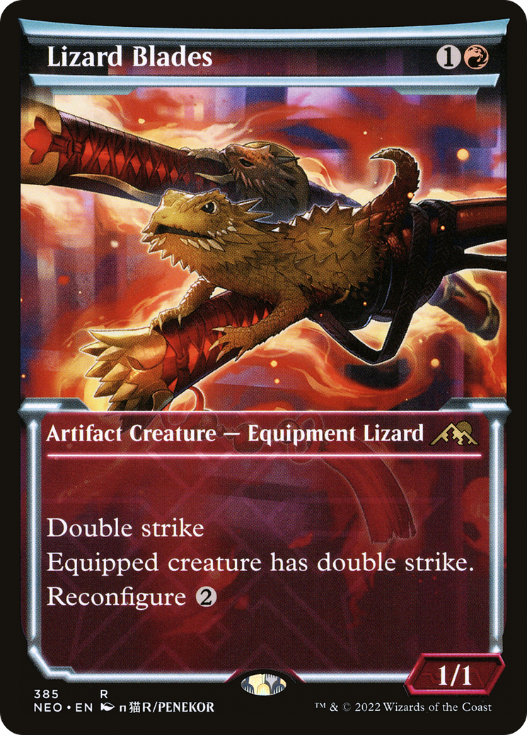 Image of Lizard Blades (Showcase) (NEO-385) - Kamigawa: Neon Dynasty: (Showcase) Foil