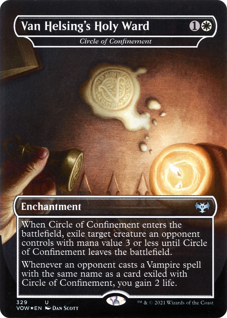 Image of Van Helsing's Holy Ward - Circle of Confinement (VOW-329) - Innistrad: Crimson Vow / Van Helsing's Holy Ward (Borderless) Foil