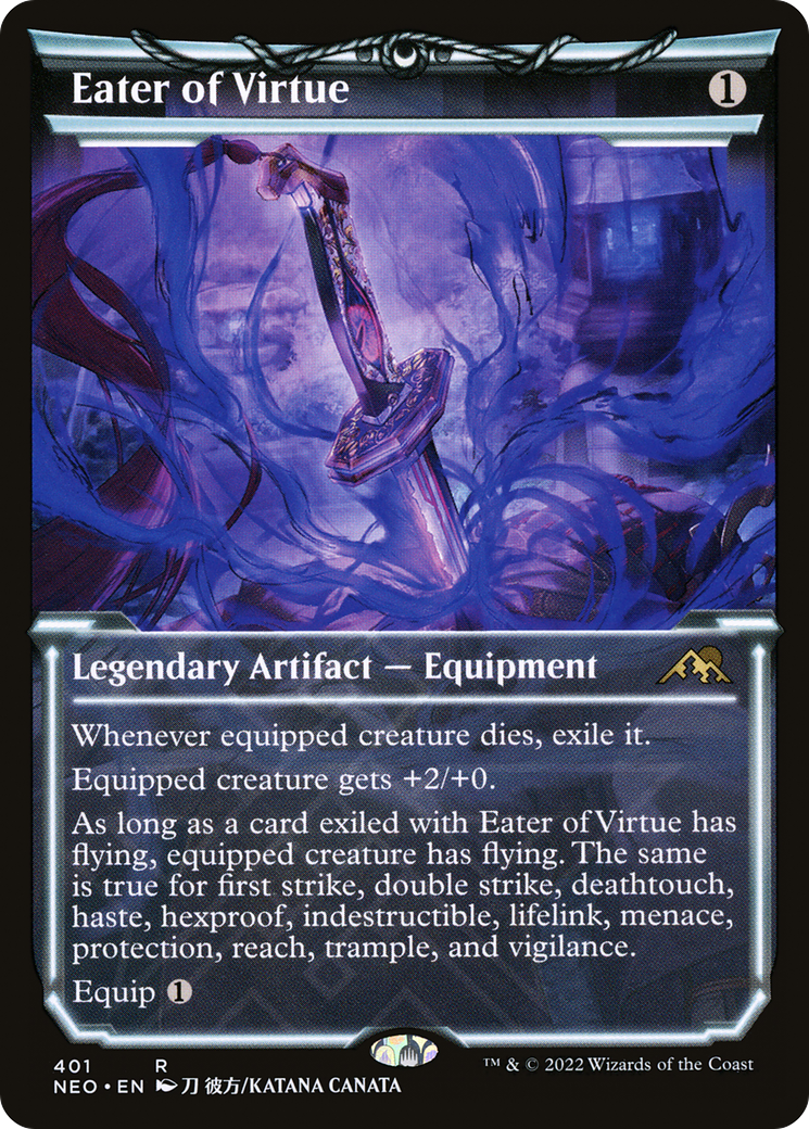 Image of Eater of Virtue (Showcase) (NEO-401) - Kamigawa: Neon Dynasty: (Showcase)