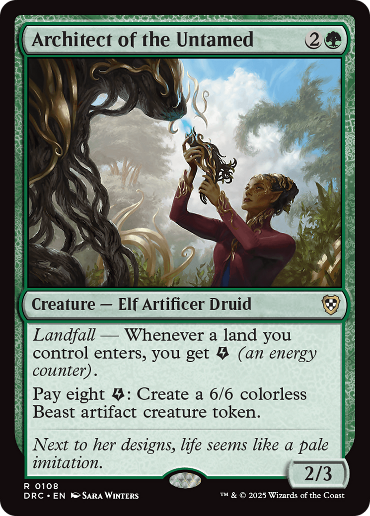 Image of Architect of the Untamed (DRC-108) - Commander: Aetherdrift