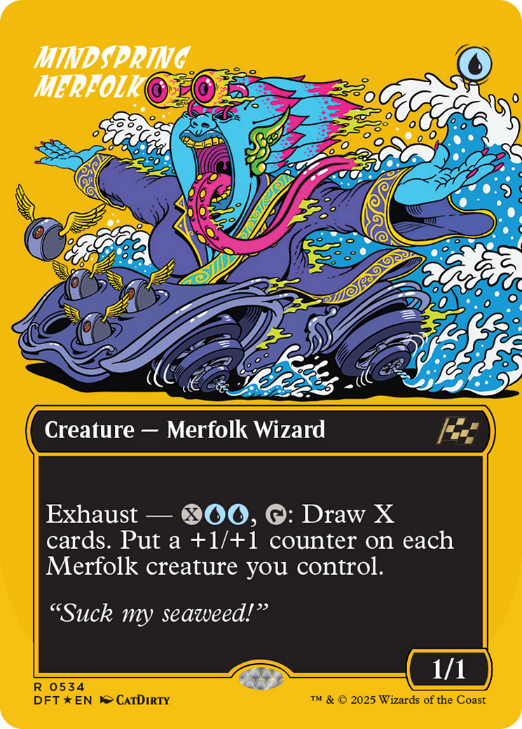 Image of Mindspring Merfolk (Borderless) (First-Place Foil) (DFT-534) - Aetherdrift (Borderless) Foil