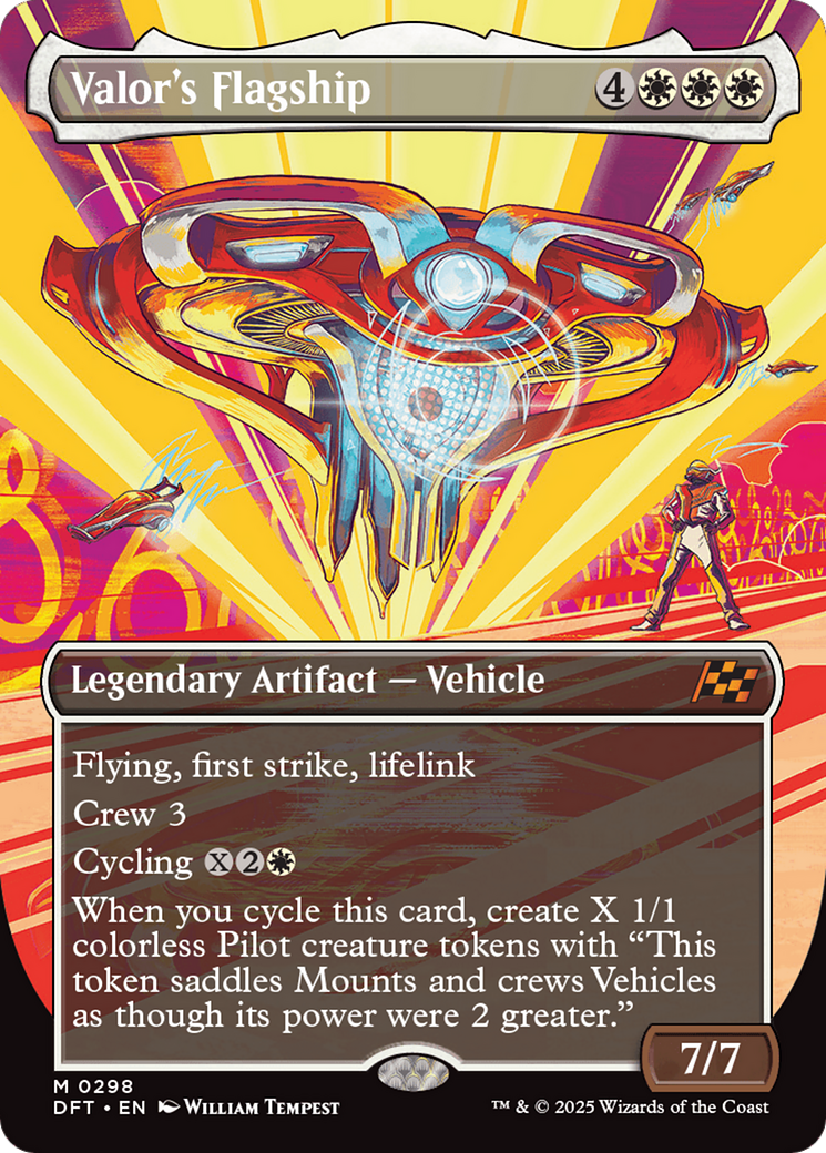 Image of Valor's Flagship (Borderless) (DFT-298) - Aetherdrift (Borderless)