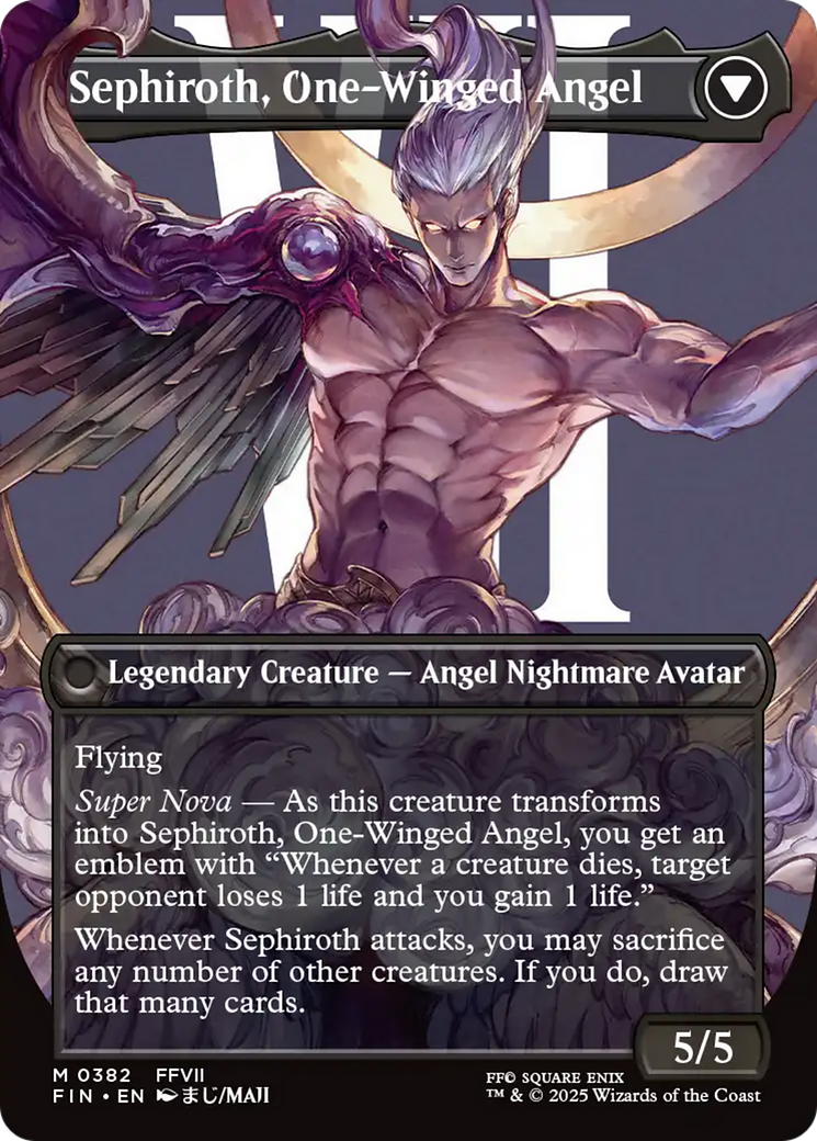Image of Sephiroth, Fabled SOLDIER (0382) (Borderless) (FIN-382) - FINAL FANTASY (Borderless) Foil