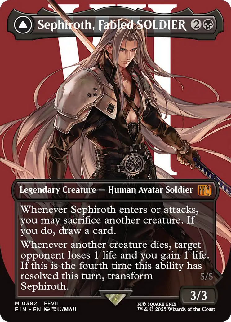 Image of Sephiroth, Fabled SOLDIER (0382) (Borderless) (FIN-382) - FINAL FANTASY (Borderless) Foil