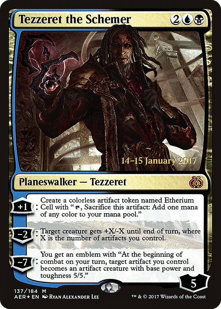Image of Tezzeret the Schemer (PRE-137) - Aether Revolt Promos Foil