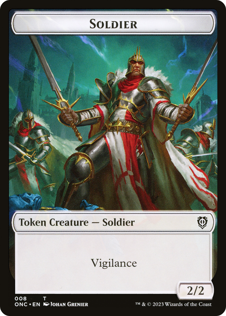 Image of Soldier (TONC-008) - Phyrexia: All Will Be One Commander Tokens