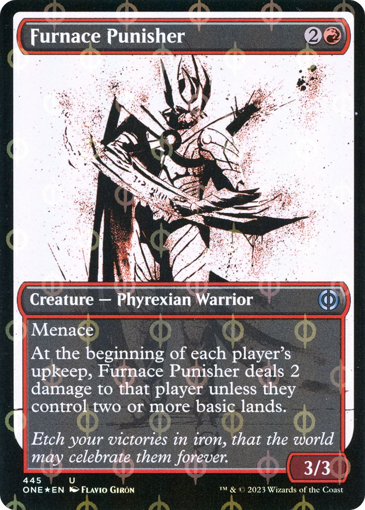 Image of Furnace Punisher (Showcase) (Step-and-Compleat Foil) (ONE-445) - Phyrexia: All Will Be One: (Showcase) Foil