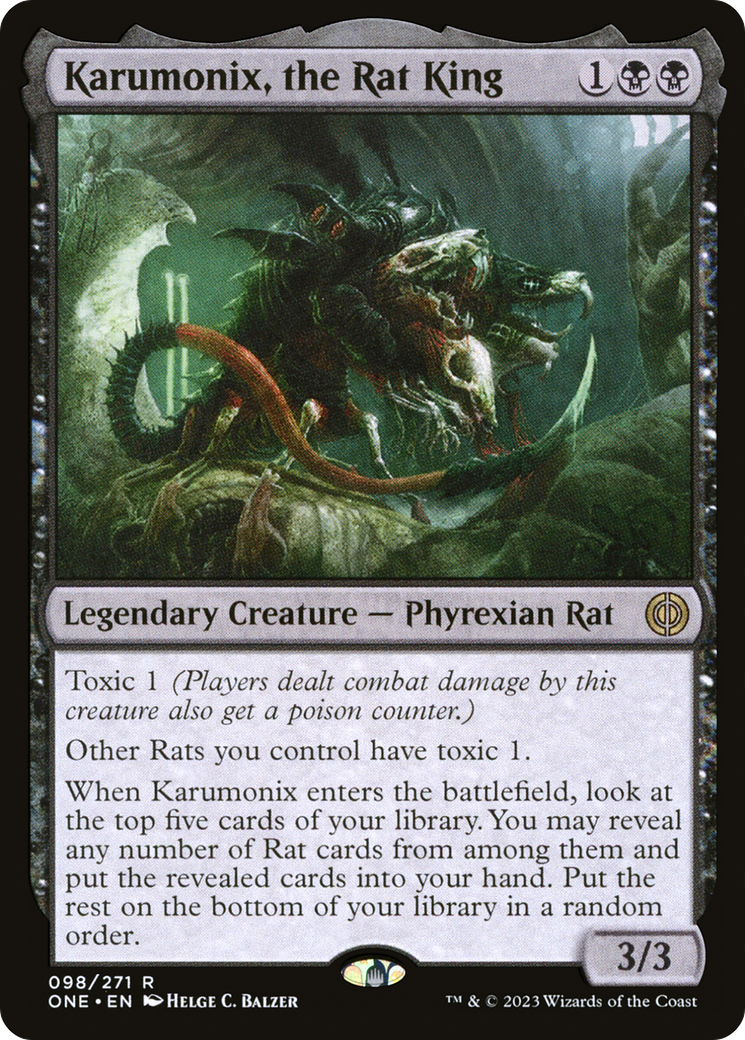 Image of Karumonix, the Rat King (ONE-098) - Phyrexia: All Will Be One Foil