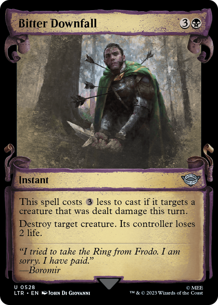 Image of Bitter Downfall (Showcase Scrolls) (LTR-528) - The Lord of the Rings: Tales of Middle-earth: (Showcase) Foil