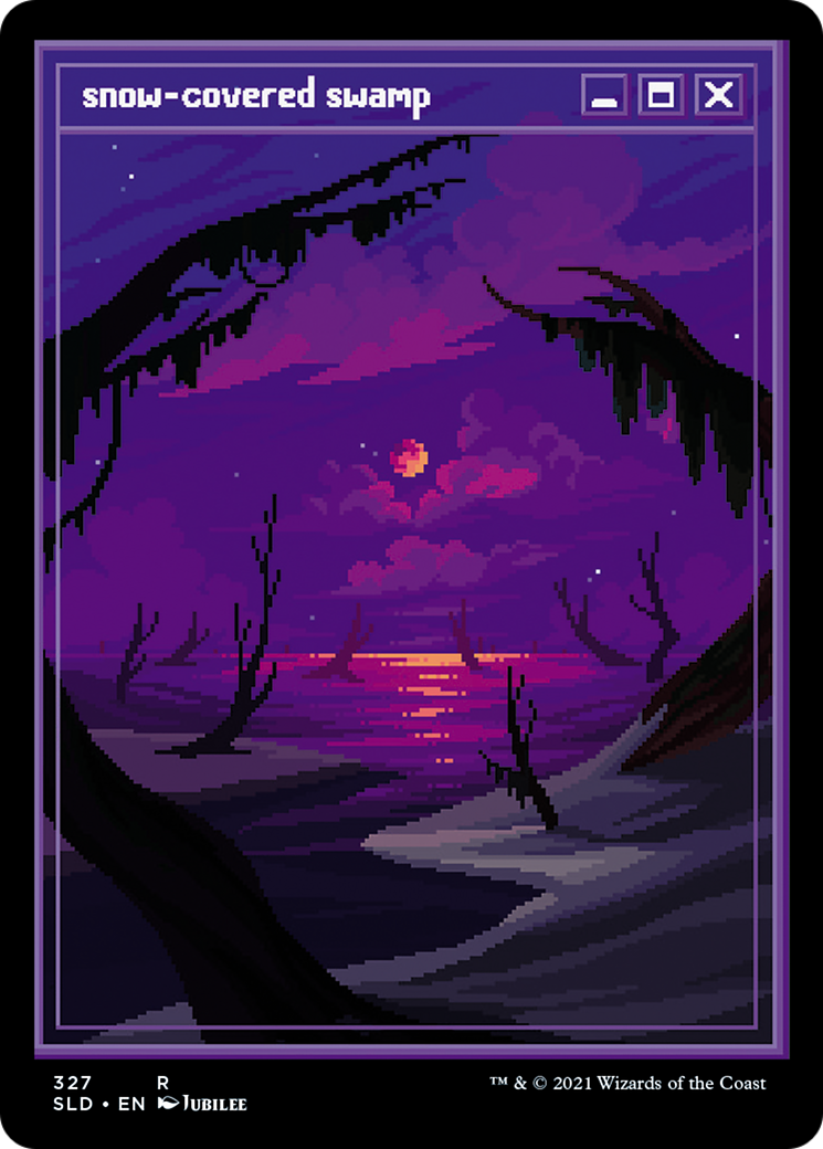 Image of Snow-Covered Swamp (PixelSnowLands.jpg) (SLD-327) - Secret Lair Drop Foil