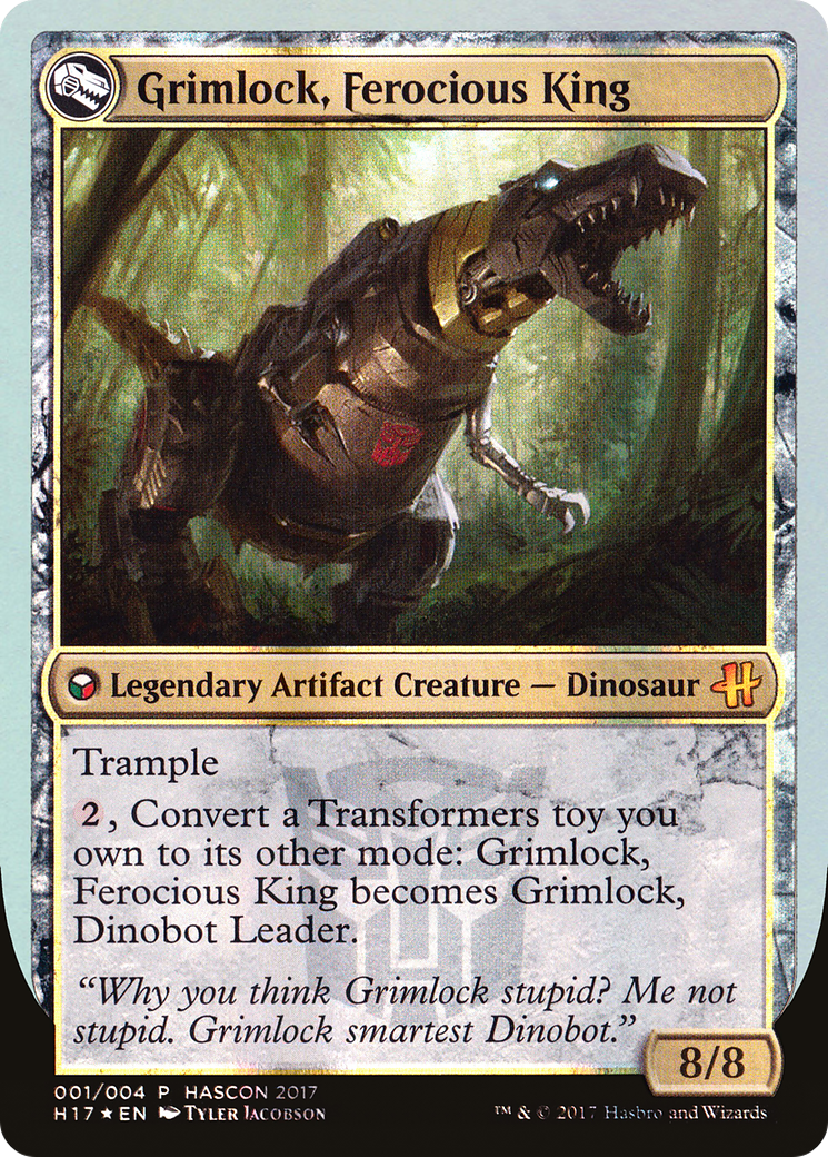 Image of Grimlock, Dinobot Leader // Grimlock, Ferocious King (MEDIA-001) - HasCon 2017 Foil