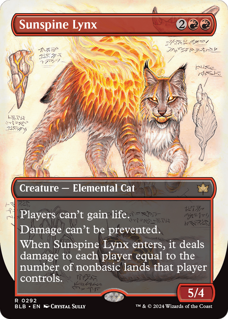 Image of Sunspine Lynx (Borderless) (BLB-292) - Bloomburrow: (Showcase) (Borderless)