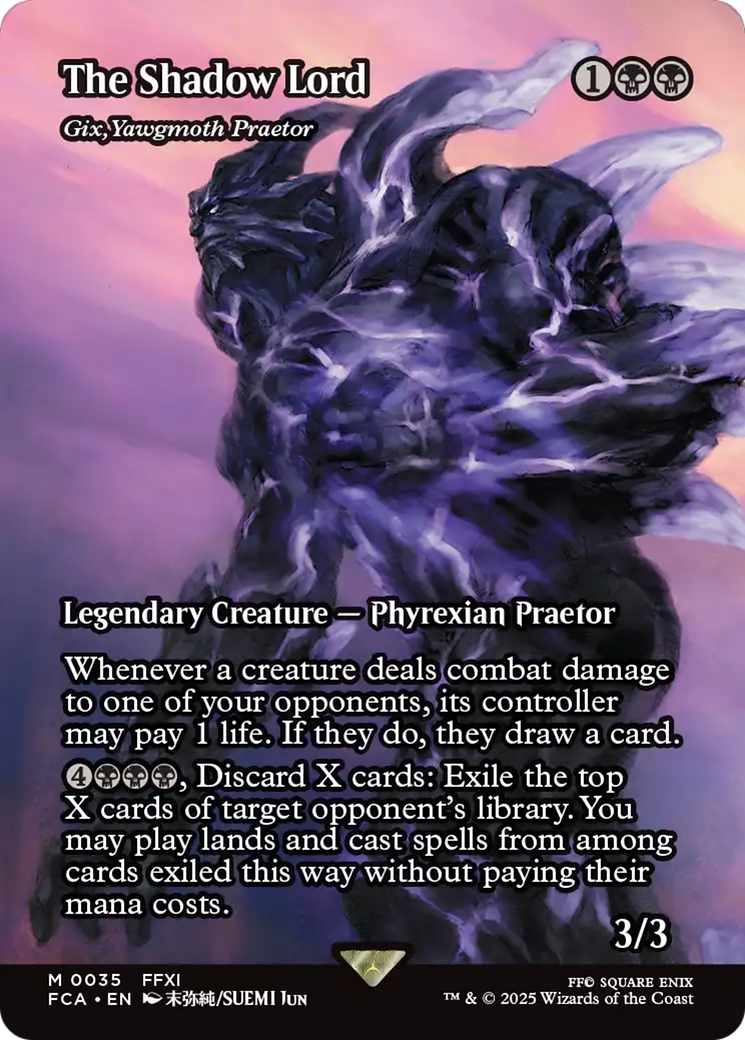 Image of The Shadow Lord - Gix, Yawgmoth Praetor (Showcase) (FCA-035) - FINAL FANTASY: Through the Ages / The Shadow Lord (Borderless)