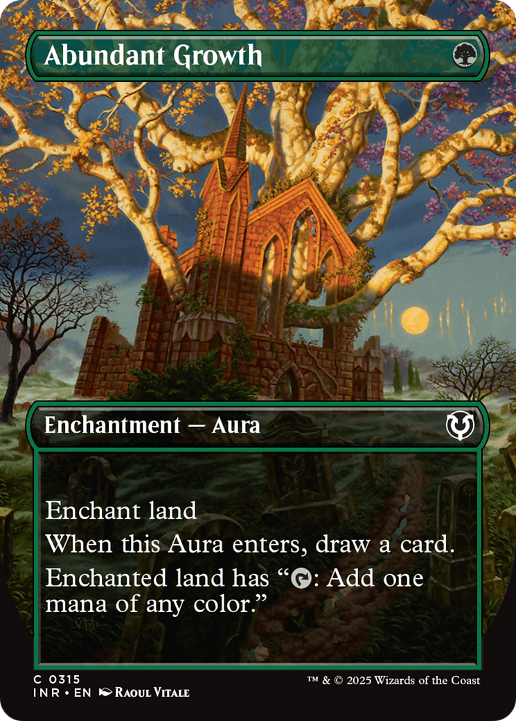 Image of Abundant Growth (Borderless) (INR-315) - Innistrad Remastered: (enchantment) (Borderless) Foil